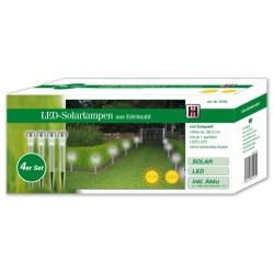 HI Lampade Solari a LED da Giardino 4 pz in Acciaio Inox 36 cm