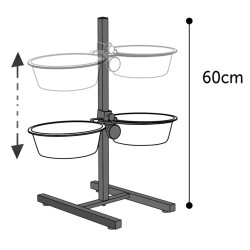 FLAMINGO Supporto a Forma di H con 2 Ciotole per Cani Otis 2,5 L 25cm