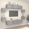    Set Mobili Porta TV 8pz Grigio Sonoma in Legno Ingegnerizzato