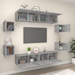    Set Mobili Porta TV 8pz Grigio Sonoma in Legno Ingegnerizzato