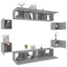    Set Mobili Porta TV 8pz Grigio Sonoma in Legno Ingegnerizzato