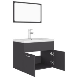    Set Mobili da Bagno Grigio in Truciolato