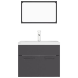    Set Mobili da Bagno Grigio in Truciolato