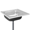 Lavello da Cucina con Scarico Argento 600x600x155 mm Acciaio