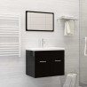    Set Mobili da Bagno Nero Lucido in Truciolato