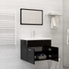    Set Mobili da Bagno Nero Lucido in Truciolato