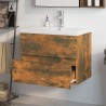    Mobile Bagno con Lavabo Integrato Rovere Fumo Legno ingegnerizzato