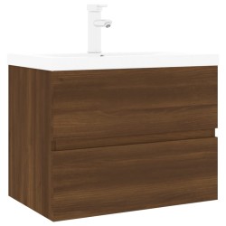    Mobile Bagno Lavabo Integrato Rovere Marrone Legno ingegnerizzato