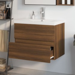    Mobile Bagno Lavabo Integrato Rovere Marrone Legno ingegnerizzato