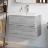    Mobile Bagno e Lavabo Integrato Grigio Sonoma Legno ingegnerizzato