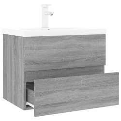    Mobile Bagno e Lavabo Integrato Grigio Sonoma Legno ingegnerizzato