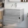    Mobile Bagno e Lavabo Integrato Grigio Sonoma Legno ingegnerizzato