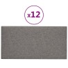 Pannelli Murali 12 pz Grigio Chiaro 60x30 cm in Tessuto 2,16 m²