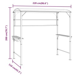 Gazebo con Tetto 220x110x200 cm Antracite