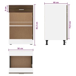 Mobile con Cassetto Rovere Marrone 50x46x81,5 Legno ingegnerizzato