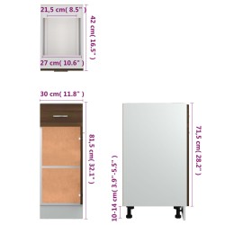 Mobile con Cassetto Rovere Marrone 30x46x81,5 Legno ingegnerizzato