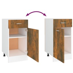 Mobile con Cassetto Rovere Fumo 40x46x81,5 cm Legno ingegnerizzato