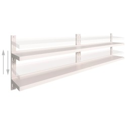    Mensole Galleggianti a 2 Livelli 2 pz in Acciaio Inox 300x30 cm