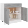 Mobile con Cassetto Grigio Sonoma 80x46x81,5 Legno ingegnerizzato