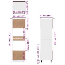 Armadio Microonde Grigio Sonoma 60x57x207 cm Legno ingegnerizzato