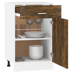 Mobile con Cassetto Rovere Fumo 50x46x81,5 cm Legno ingegnerizzato