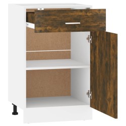 Mobile con Cassetto Rovere Fumo 50x46x81,5 cm Legno ingegnerizzato