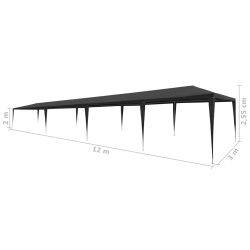 Tenda per Feste 3x12 m in PE Antracite