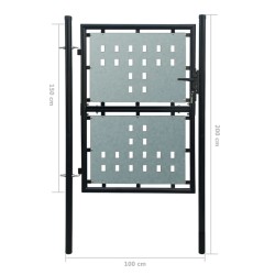 Cancello per Recinzione Singolo Nero 100 x 200 cm