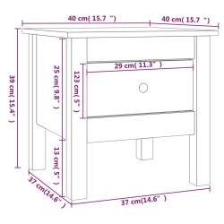 Tavolino 40x40x39 cm Legno Massello di Pino