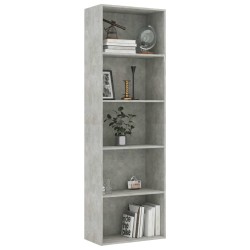    Libreria a 5 Ripiani Grigio Cemento 60x30x189 cm in Truciolato