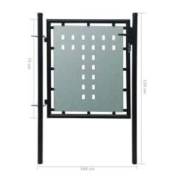 Cancello per Recinzione Singolo Nero 100 x 125 cm