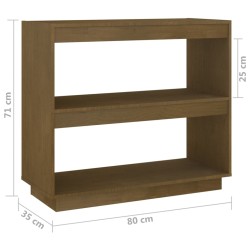 Libreria Marrone Miele 80x35x71 cm in Legno Massello di Pino