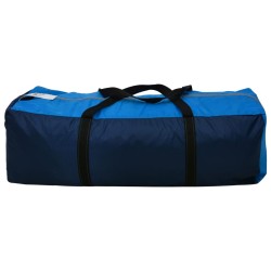 Tenda da Campeggio in Tessuto 9 Persone Blu Scuro e Blu