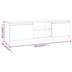 Mobile TV Grigio Sonoma 120x30x35,5 cm in Legno Ingegnerizzato