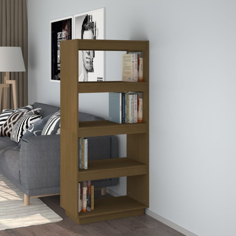 Libreria/Divisorio Miele 60x35x135 cm in Legno Massello di Pino