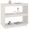 Libreria Bianca 80x35x71 cm in Legno Massello di Pino