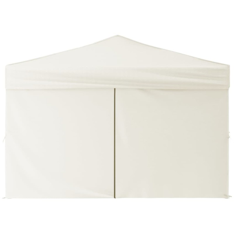 Tenda per Feste Pieghevole con Pareti Laterali Crema 3x3 m