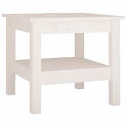    Tavolino da Salotto Bianco 45x45x40 cm Legno Massello di Pino