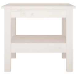    Tavolino da Salotto Bianco 45x45x40 cm Legno Massello di Pino