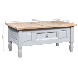    Tavolino Caffé Pino Messicano Corona Range Grigio 100x60x45cm