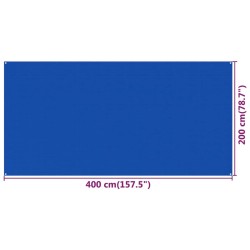    Tappeto da Tenda 200x400 cm Blu in HDPE