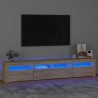    Mobile Porta TV con Luci LED Rovere Sonoma 210x35x40 cm