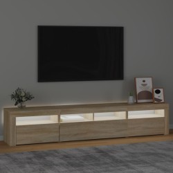    Mobile Porta TV con Luci LED Rovere Sonoma 210x35x40 cm