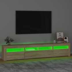    Mobile Porta TV con Luci LED Rovere Sonoma 210x35x40 cm