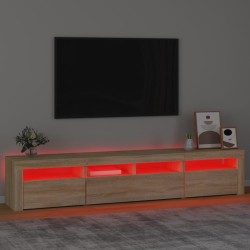    Mobile Porta TV con Luci LED Rovere Sonoma 210x35x40 cm