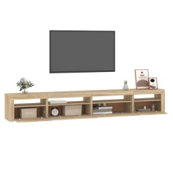    Mobile Porta TV con Luci LED Rovere Sonoma 270x35x40 cm