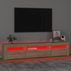    Mobile Porta TV con Luci LED Rovere Sonoma 195x35x40 cm