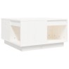    Tavolino da Salotto Bianco 60x61x32,5 cm Legno Massello di Pino