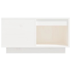    Tavolino da Salotto Bianco 60x61x32,5 cm Legno Massello di Pino