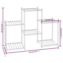    Portafiori 83x25x60 cm Ferro Nero